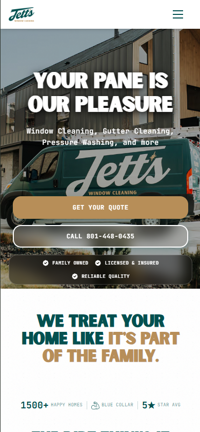 Jetts Windows mobile homepage