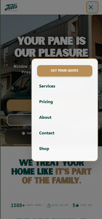 Jetts Windows mobile navigation